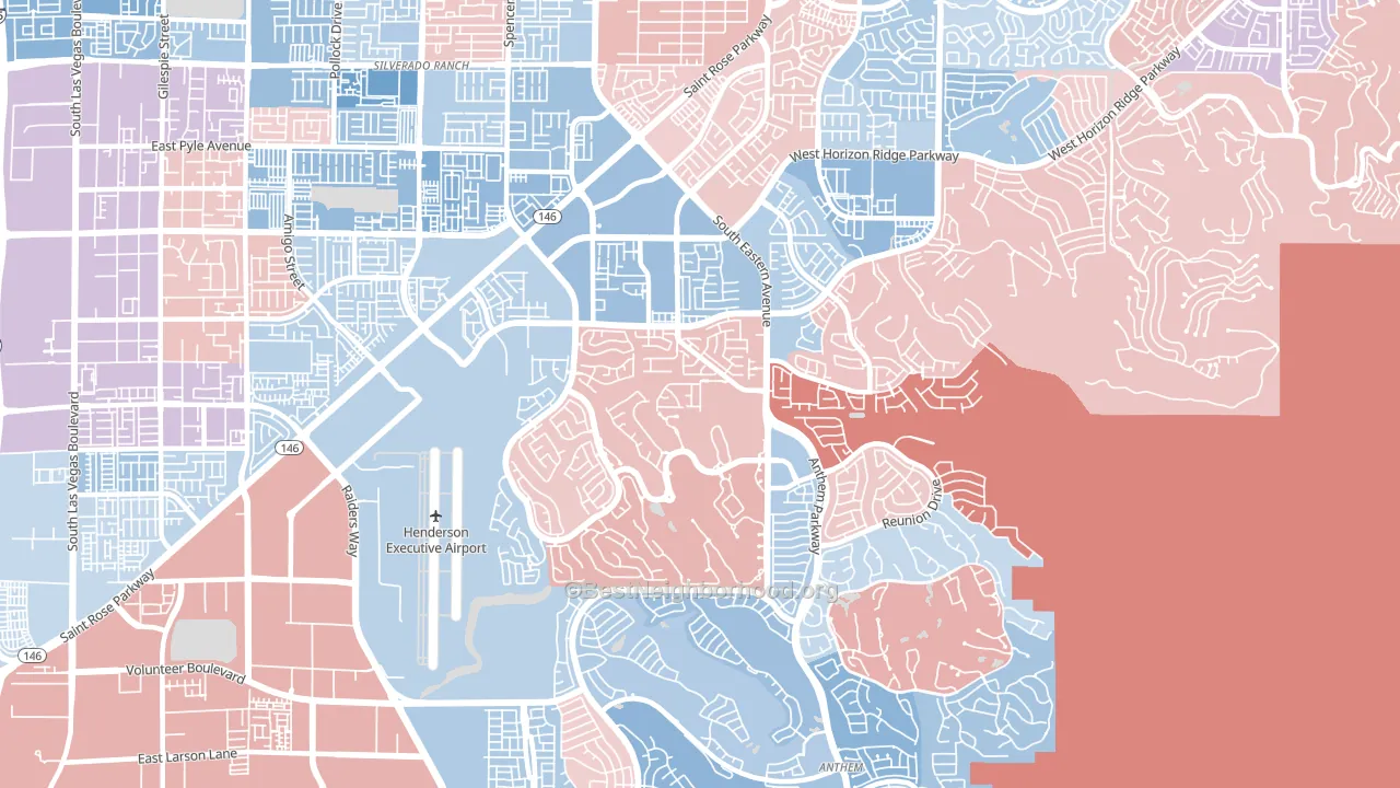 89052, NV block-group political-lean map