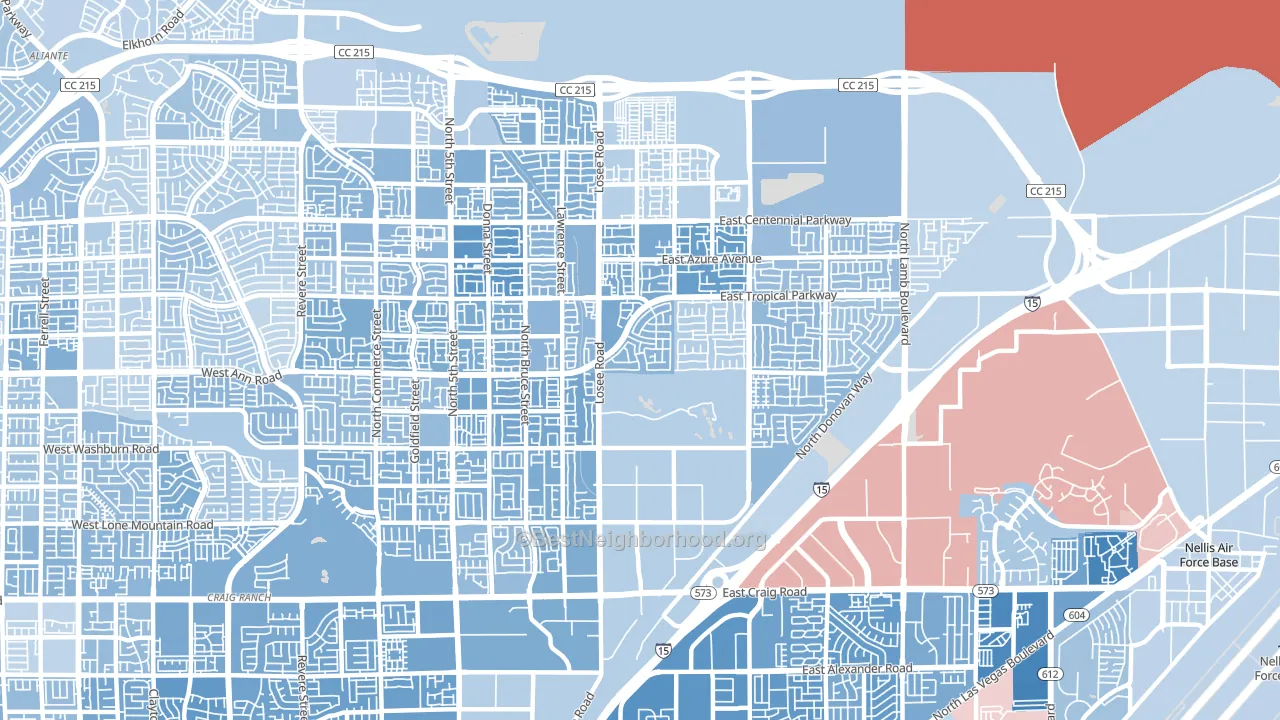 89081, NV block-group political-lean map