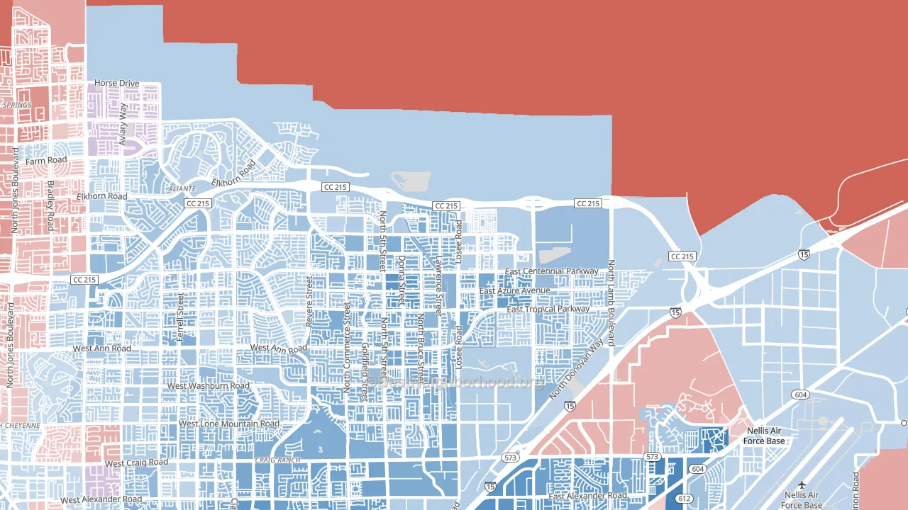 89086, NV block-group political-lean map