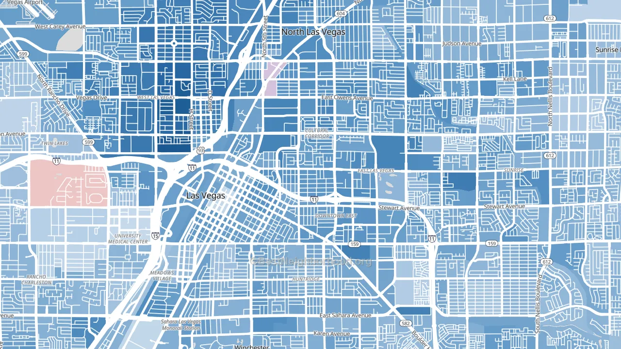 89101, NV block-group political-lean map
