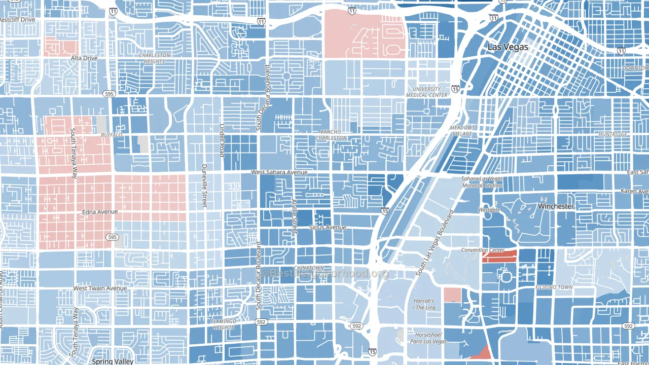 89102, NV block-group political-lean map