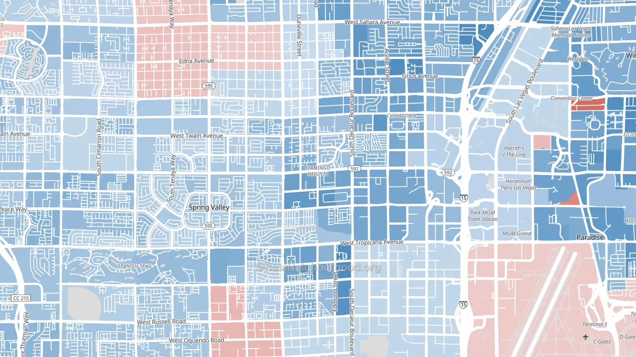 89103, NV block-group political-lean map