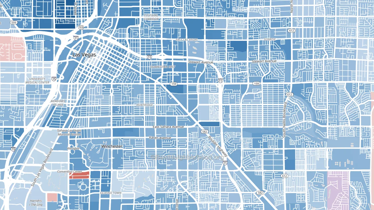 89104, NV block-group political-lean map