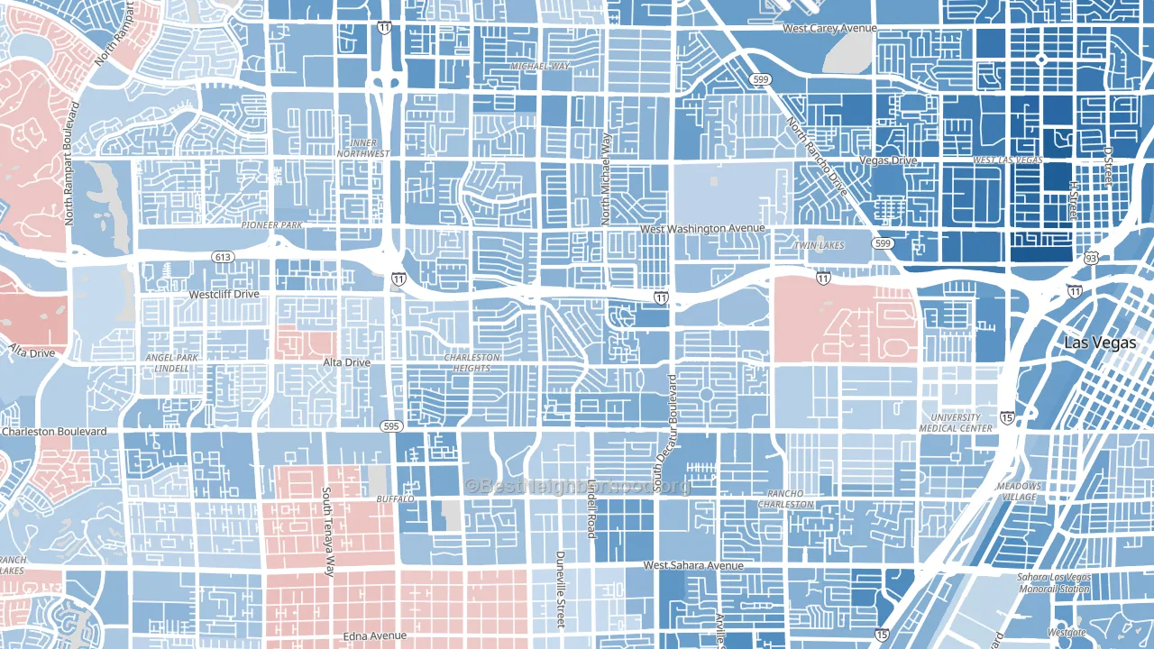 89107, NV block-group political-lean map