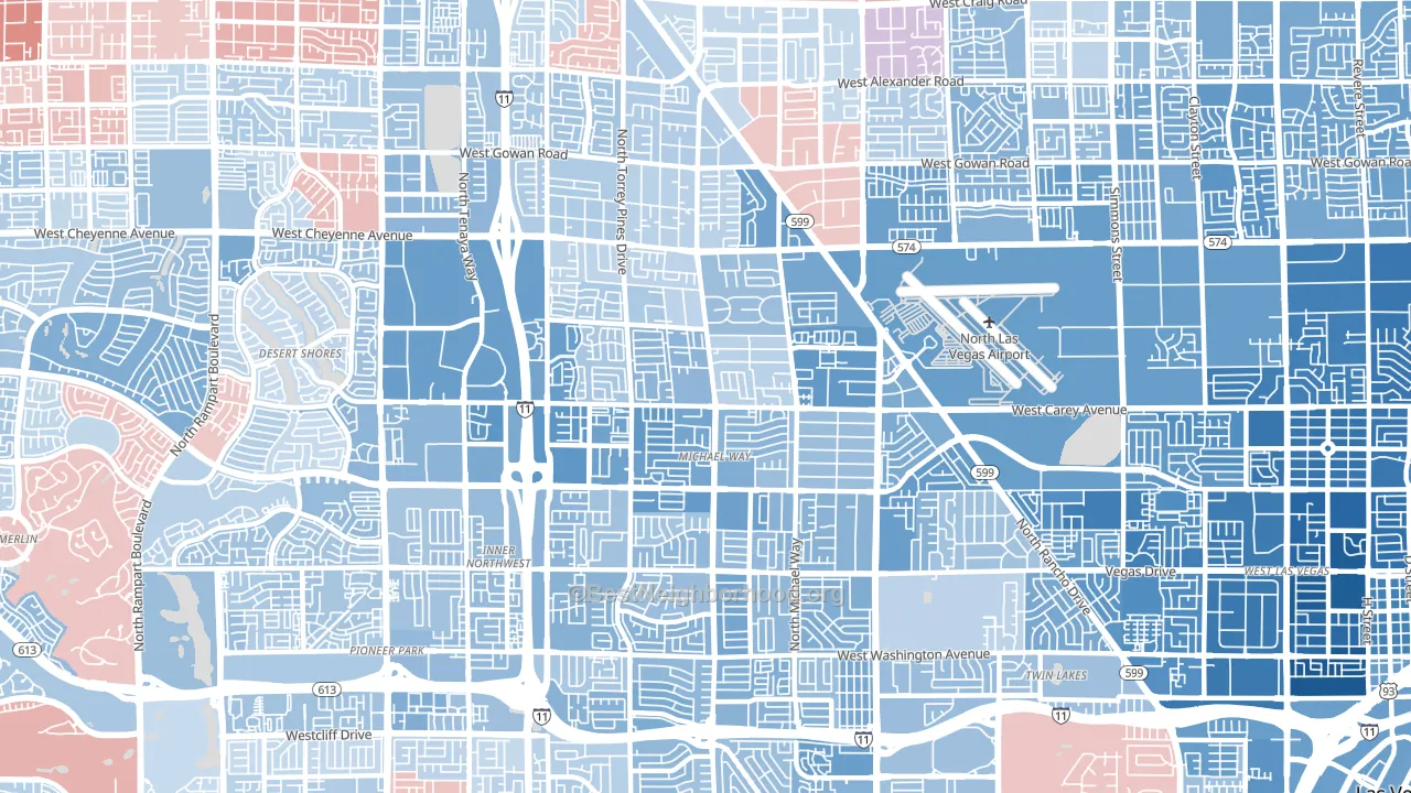 89108, NV block-group political-lean map