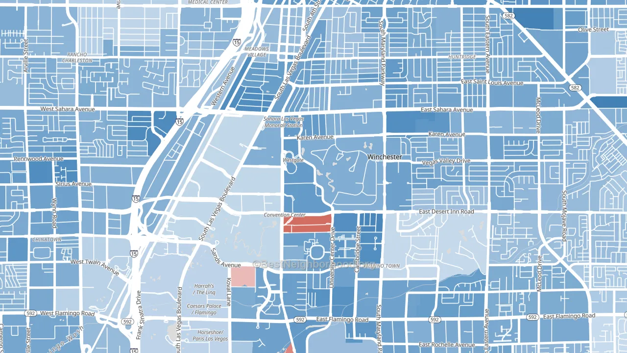 89109, NV block-group political-lean map