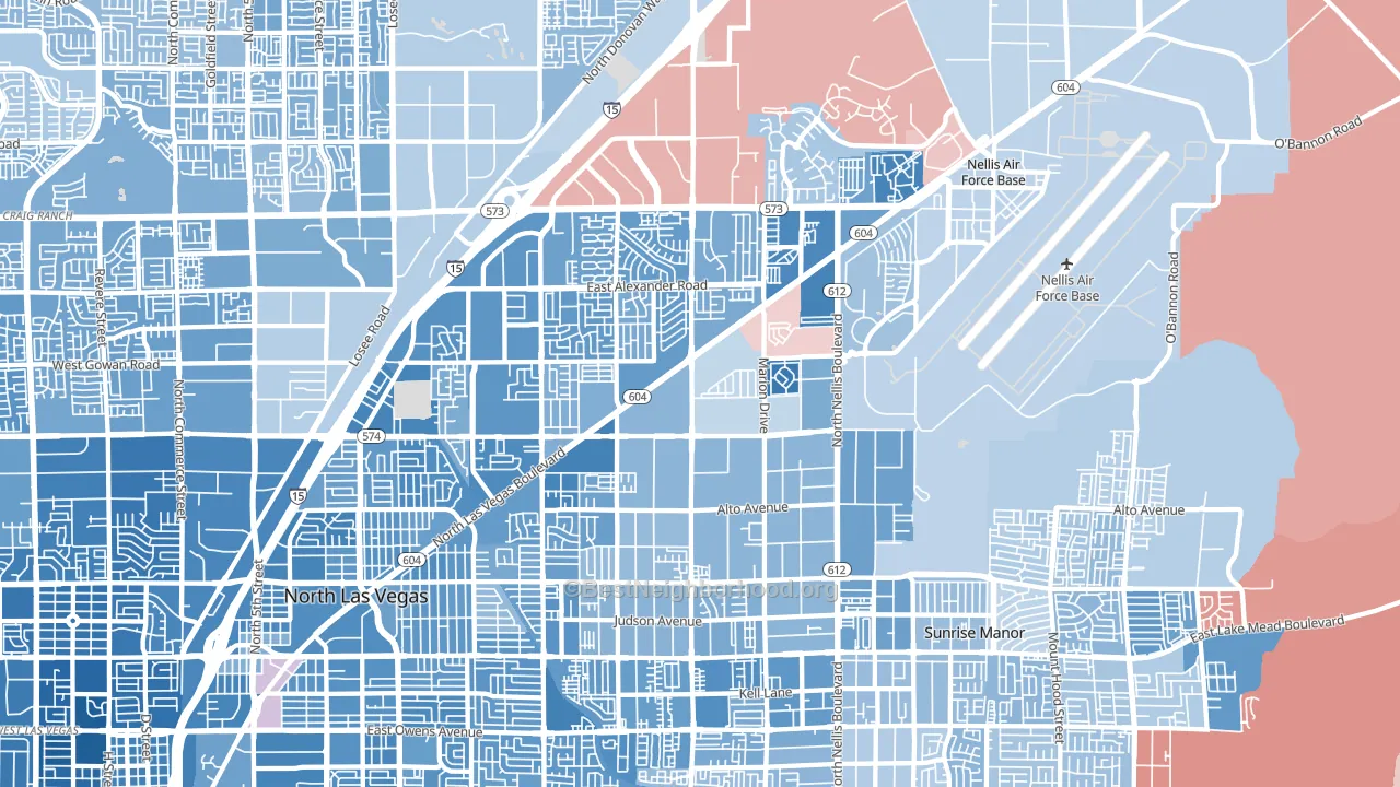 89115, NV block-group political-lean map