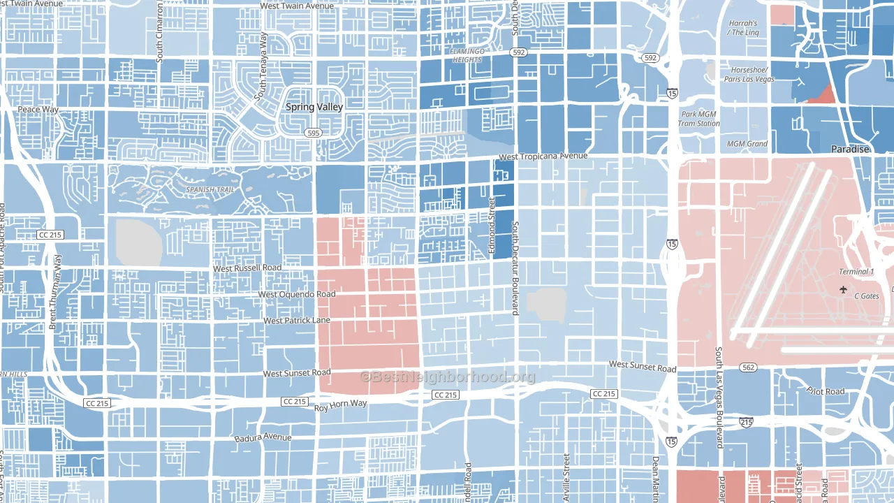 89118, NV block-group political-lean map