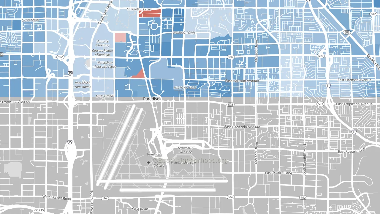 89119, NV block-group political-lean map