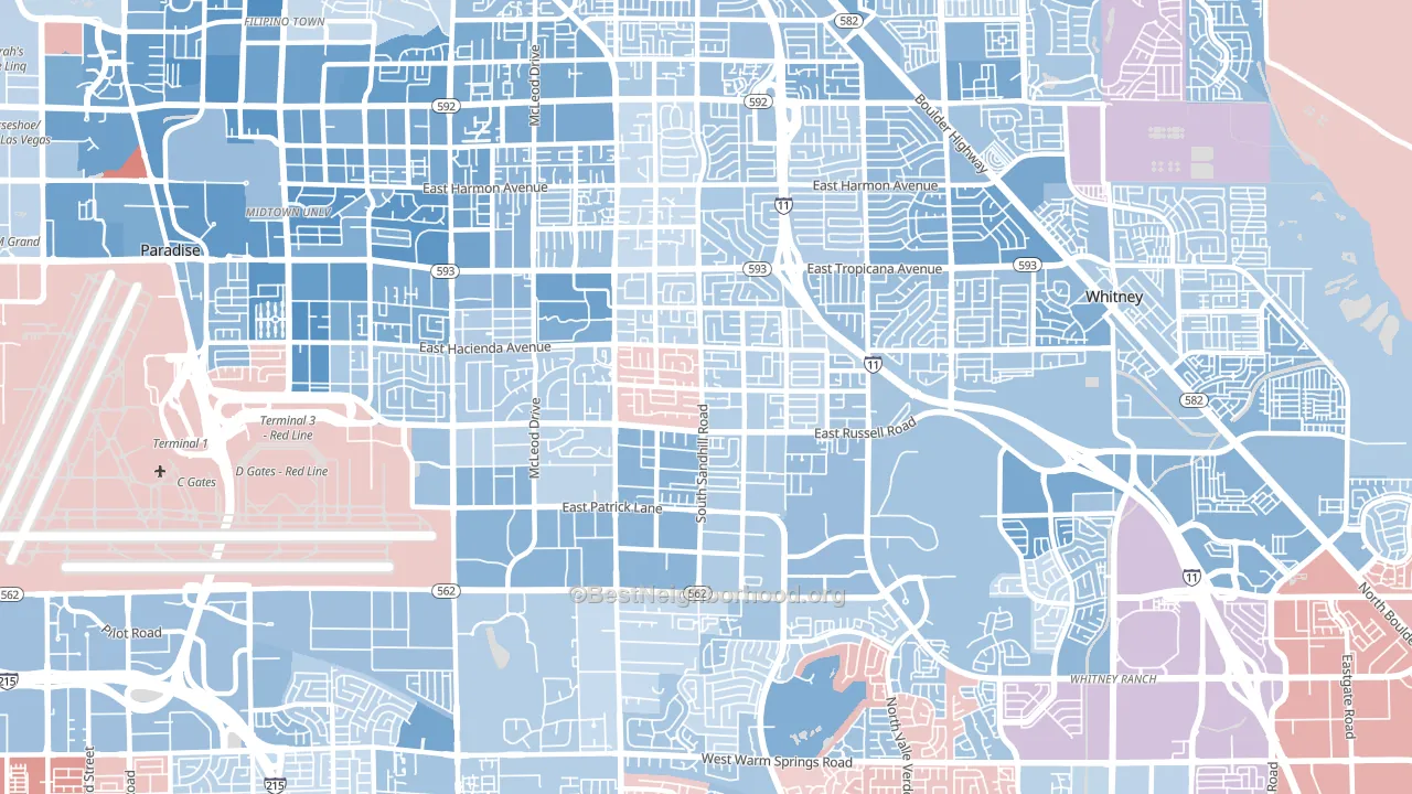 89120, NV block-group political-lean map