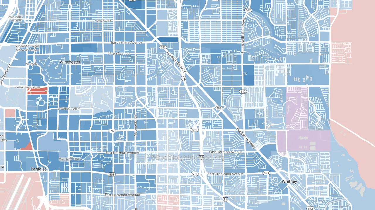 89121, NV block-group political-lean map