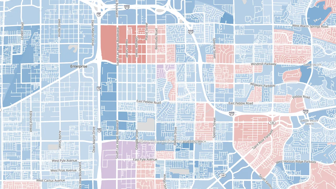 89123, NV block-group political-lean map