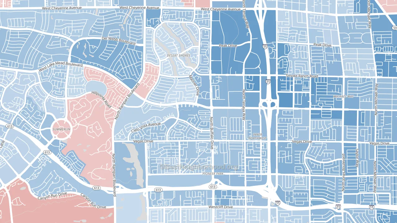 89128, NV block-group political-lean map