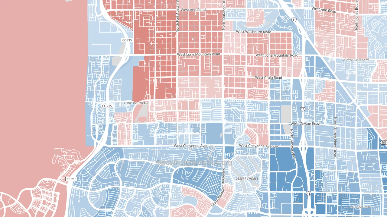 89129, NV block-group political-lean map
