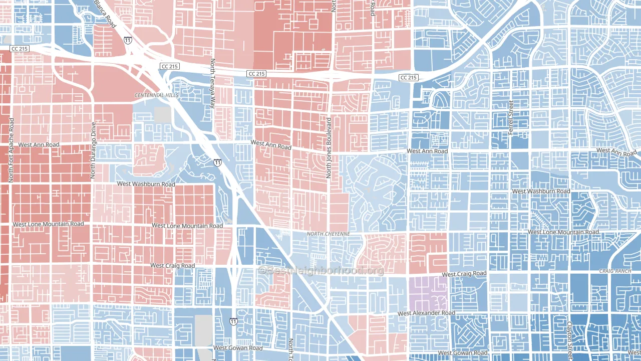89130, NV block-group political-lean map