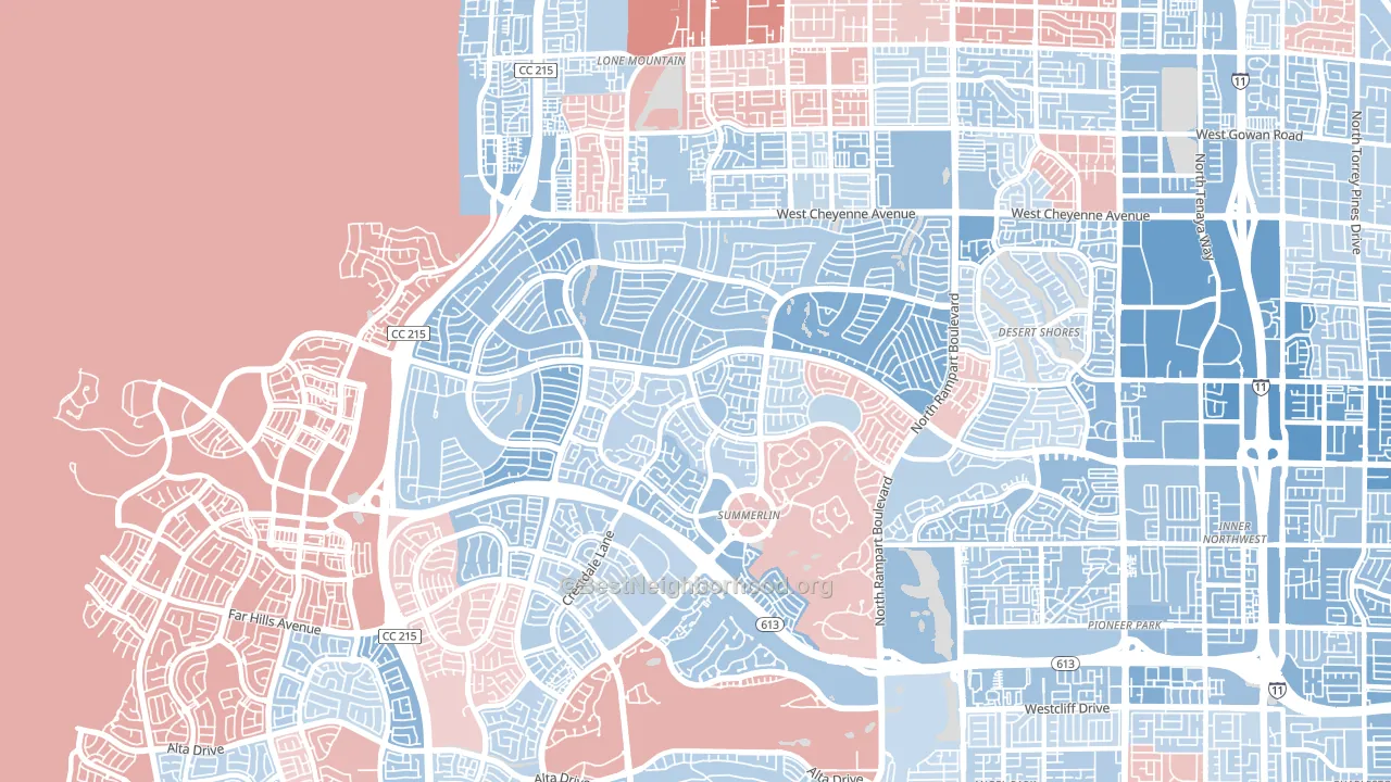 89134, NV block-group political-lean map