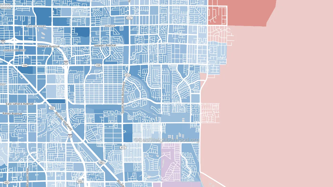89142, NV block-group political-lean map
