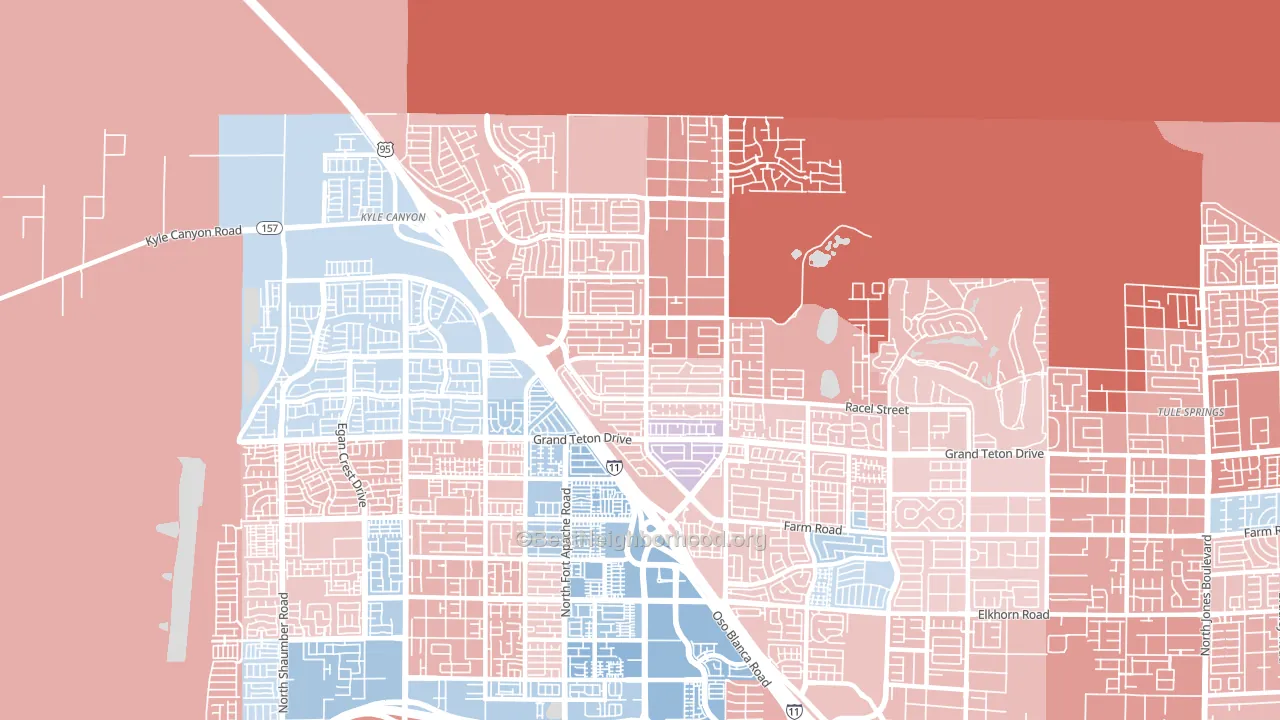 89143, NV block-group political-lean map