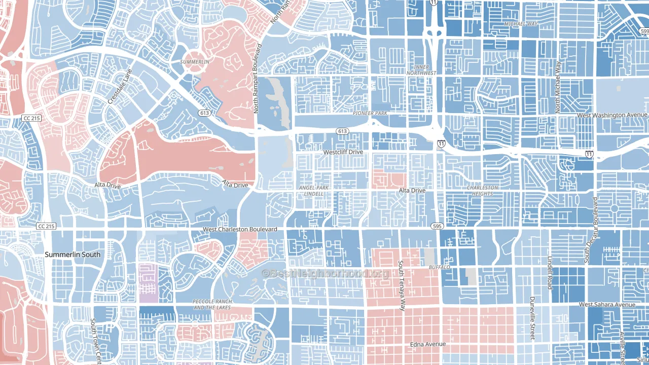 89145, NV block-group political-lean map