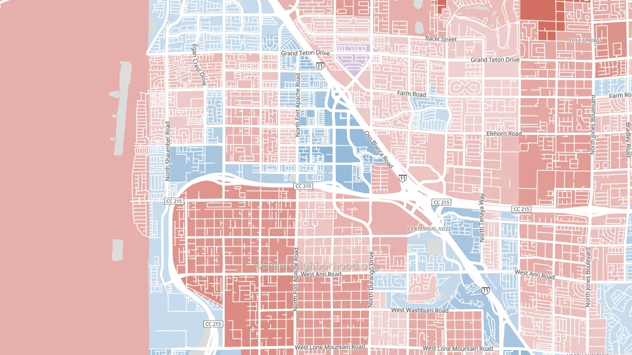 89149, NV block-group political-lean map