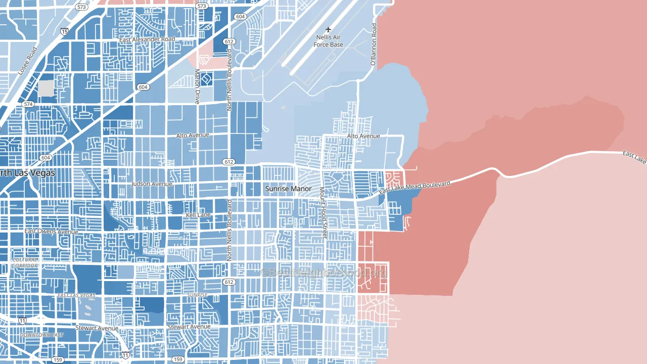 89156, NV block-group political-lean map