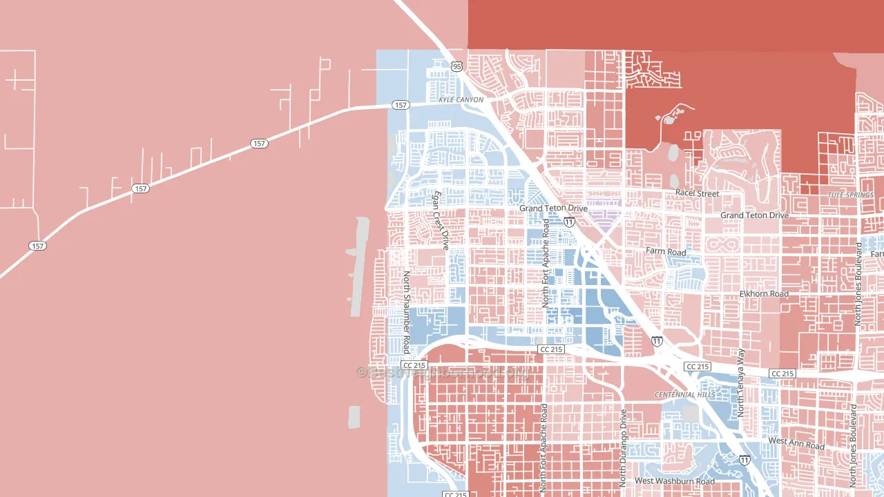 89166, NV block-group political-lean map