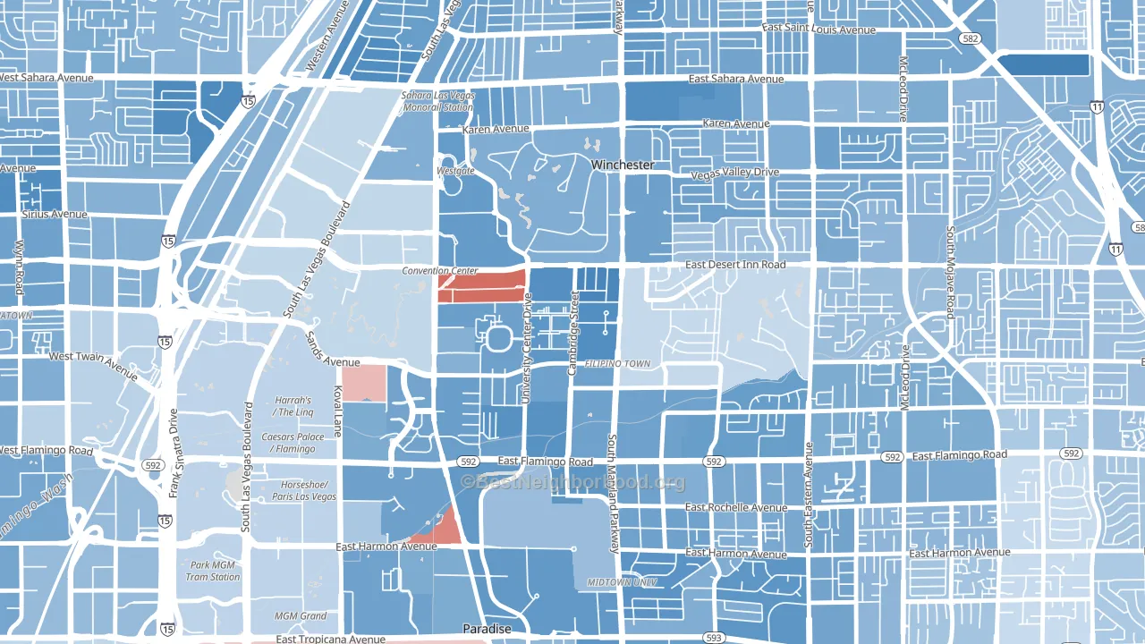 89169, NV block-group political-lean map