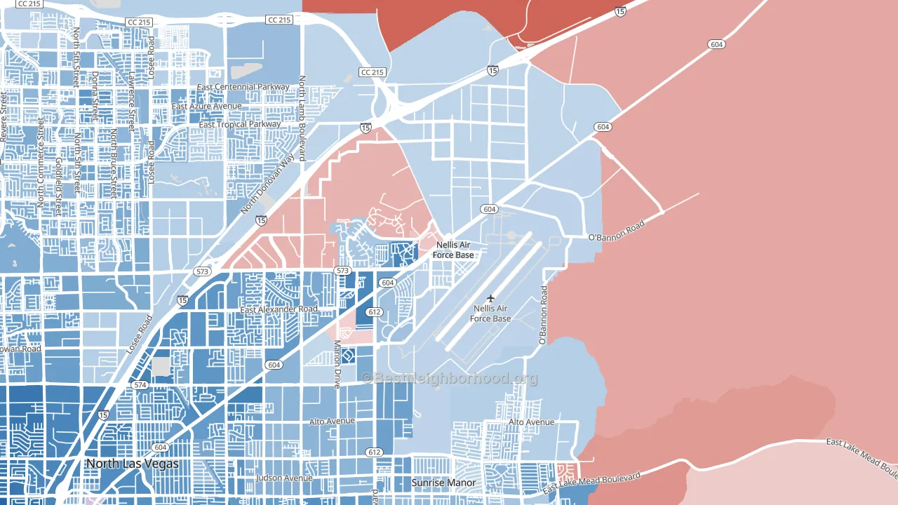 89191, NV block-group political-lean map
