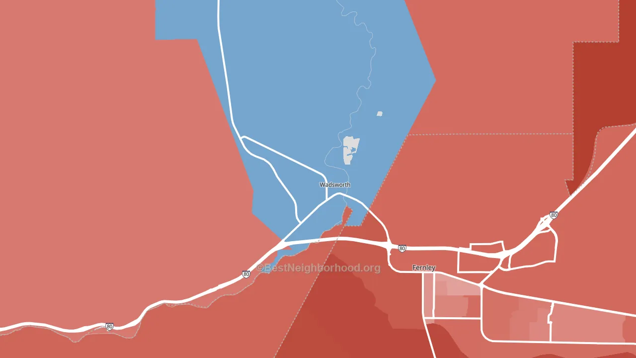 89442, NV block-group political-lean map
