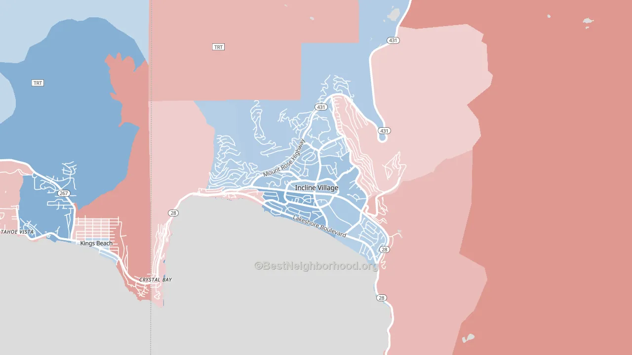 89451, NV block-group political-lean map