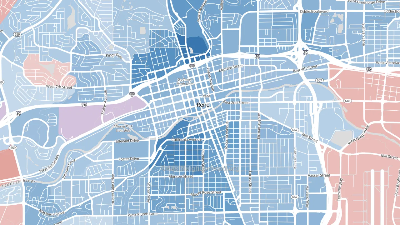89501, NV block-group political-lean map
