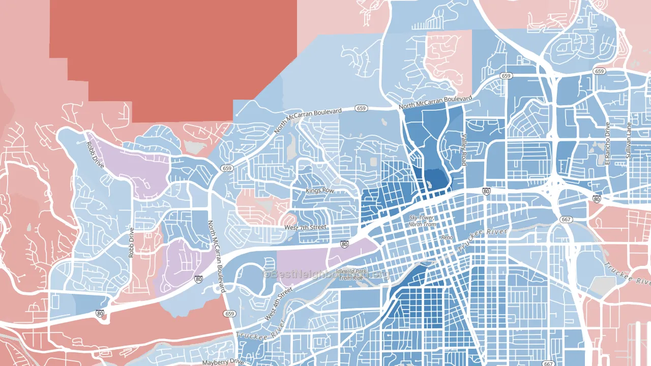 89503, NV block-group political-lean map