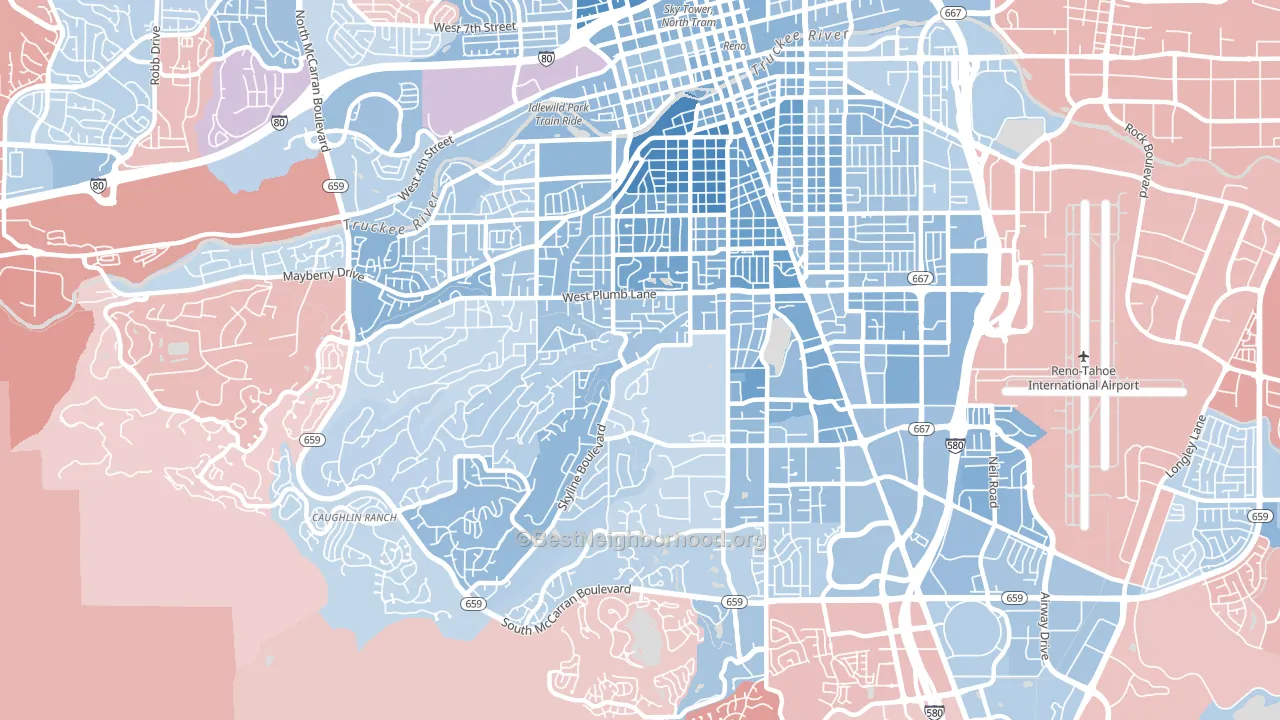 89509, NV block-group political-lean map