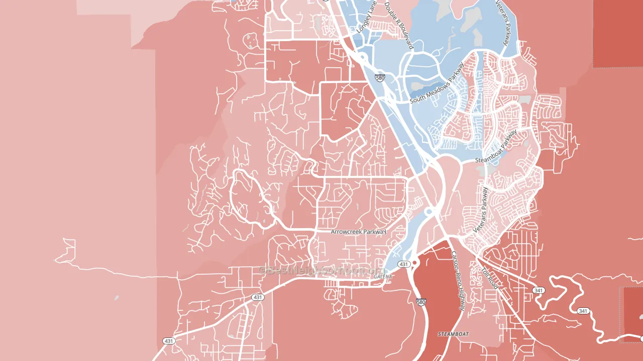 89511, NV block-group political-lean map