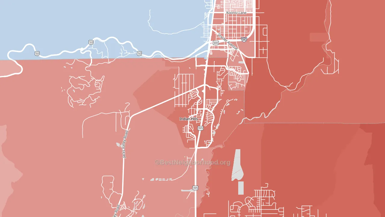 89705, NV block-group political-lean map