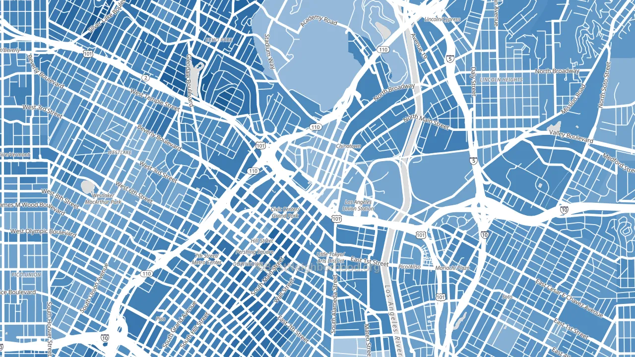 90012, CA block-group political-lean map