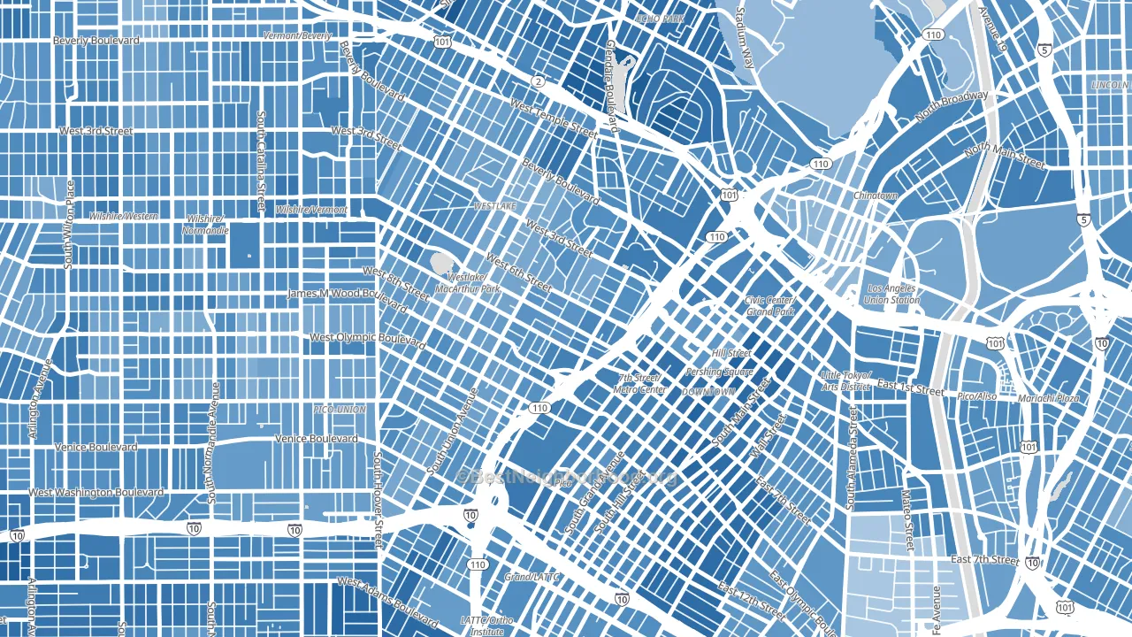90017, CA block-group political-lean map