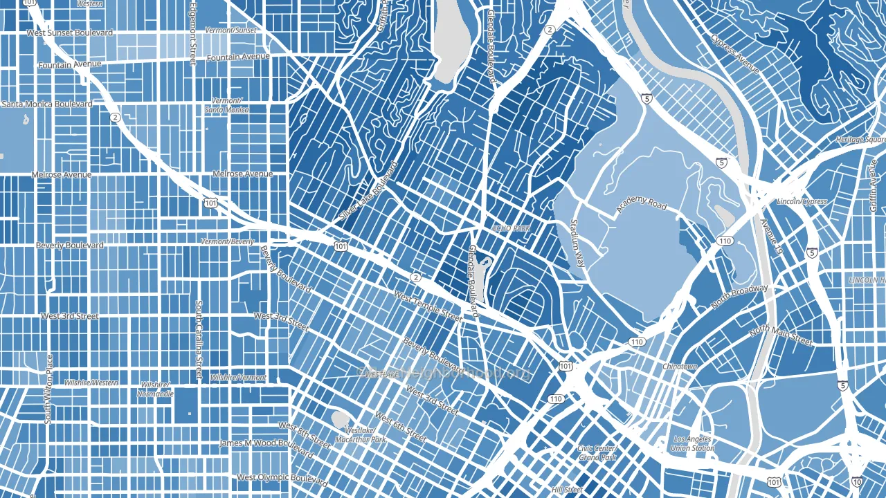 90026, CA block-group political-lean map