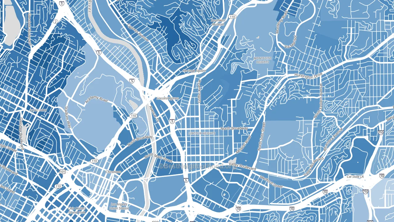 90031, CA block-group political-lean map