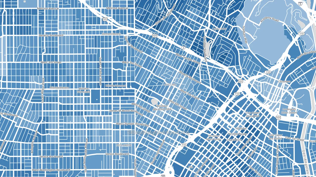90057, CA block-group political-lean map