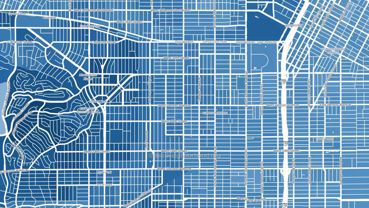 90062, CA block-group political-lean map
