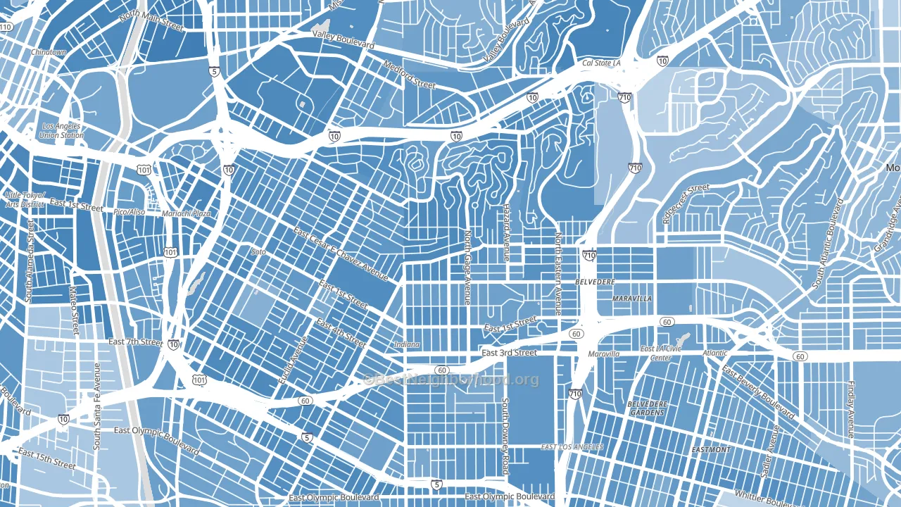90063, CA block-group political-lean map