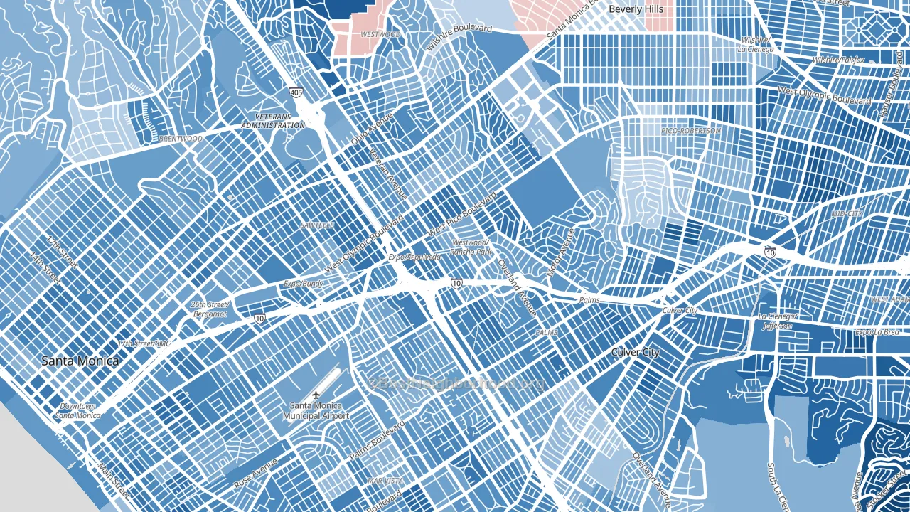 90064, CA block-group political-lean map