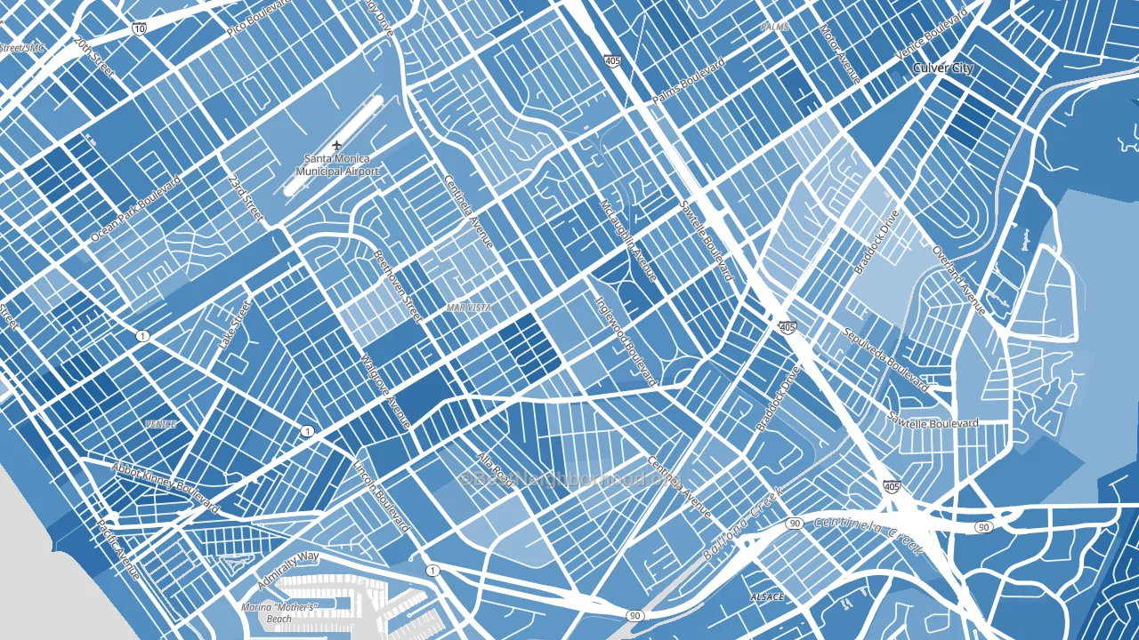 90066, CA block-group political-lean map