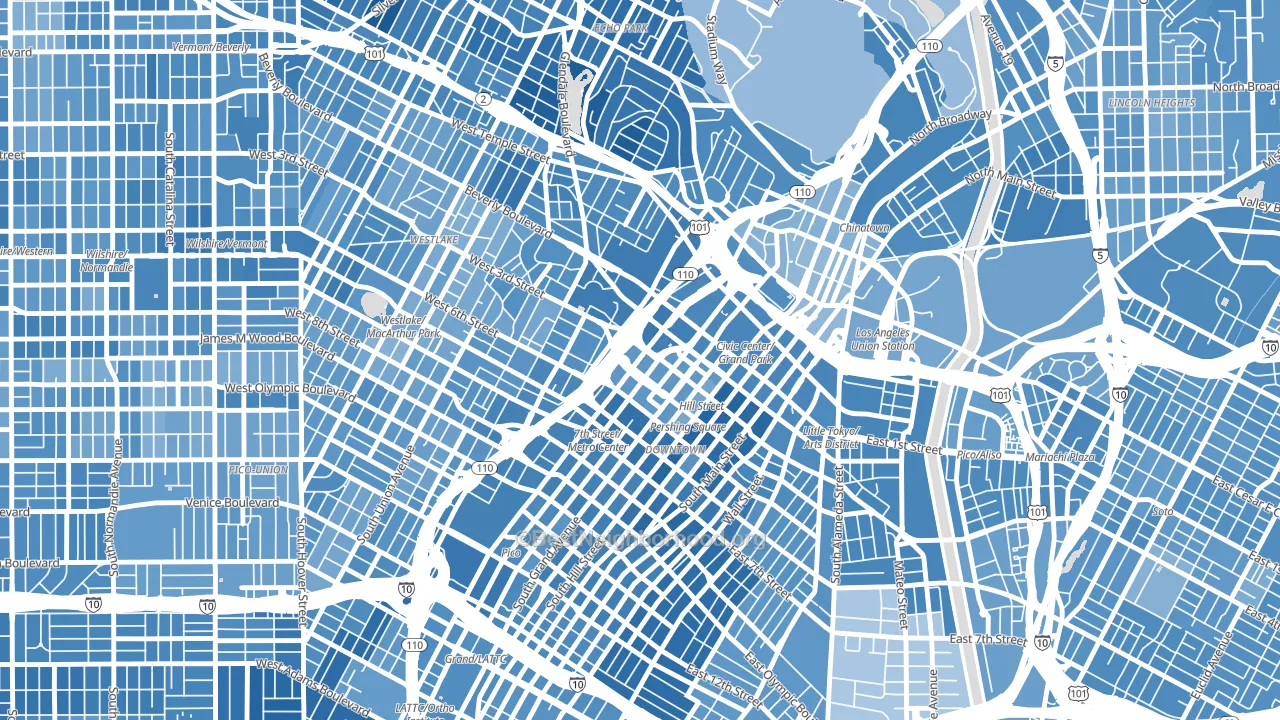 90071, CA block-group political-lean map