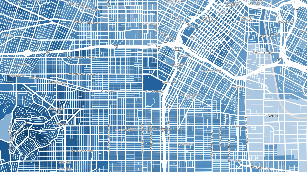 90089, CA block-group political-lean map