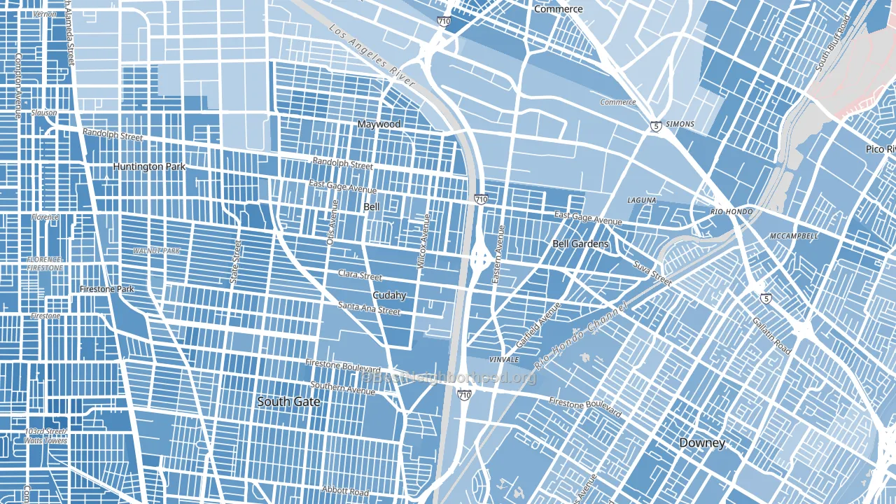 90201, CA block-group political-lean map