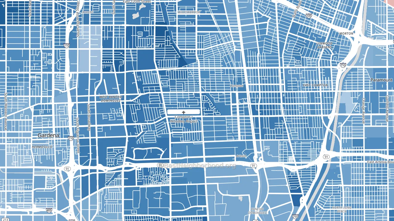 90220, CA block-group political-lean map