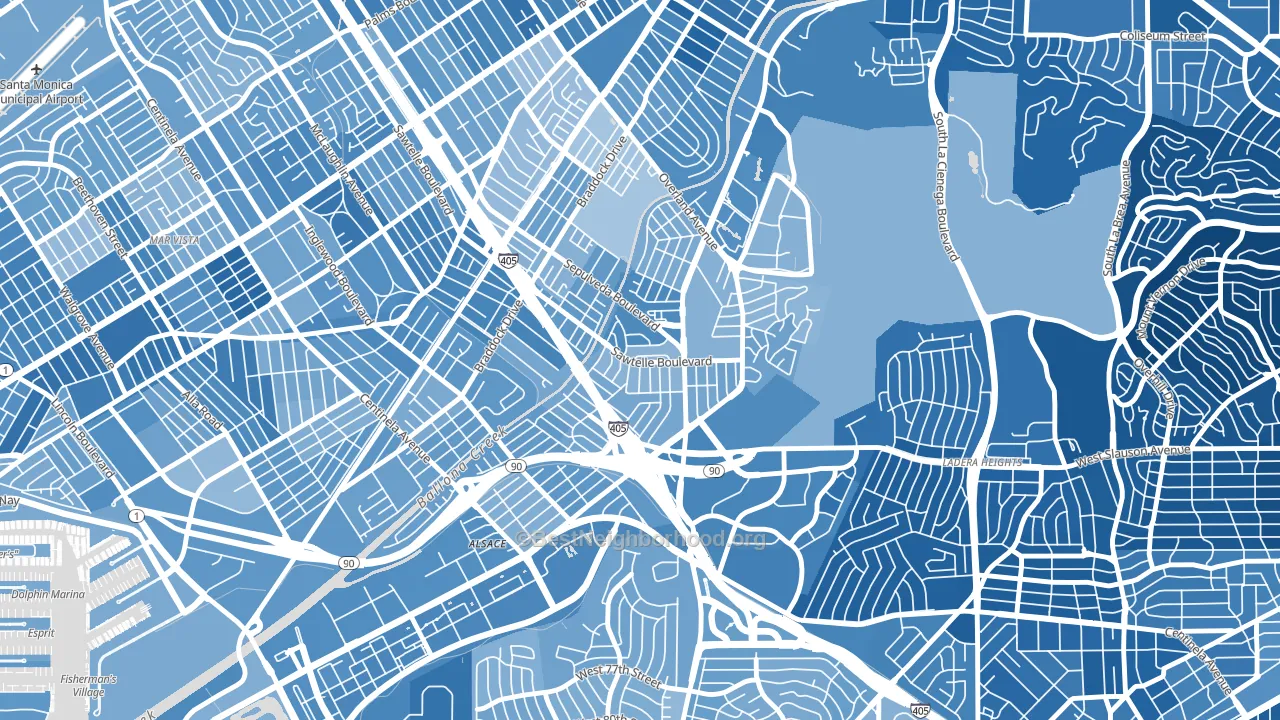 90230, CA block-group political-lean map