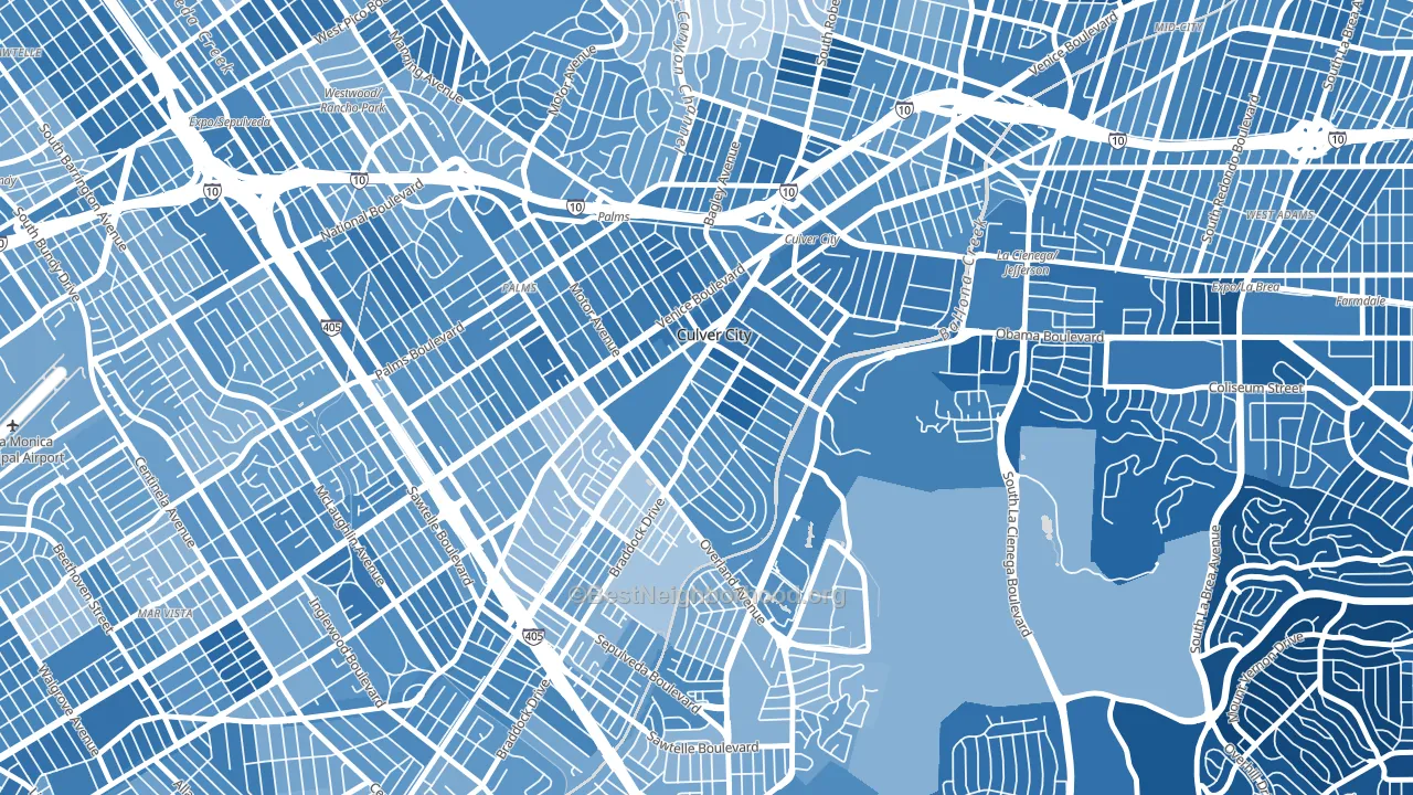90232, CA block-group political-lean map